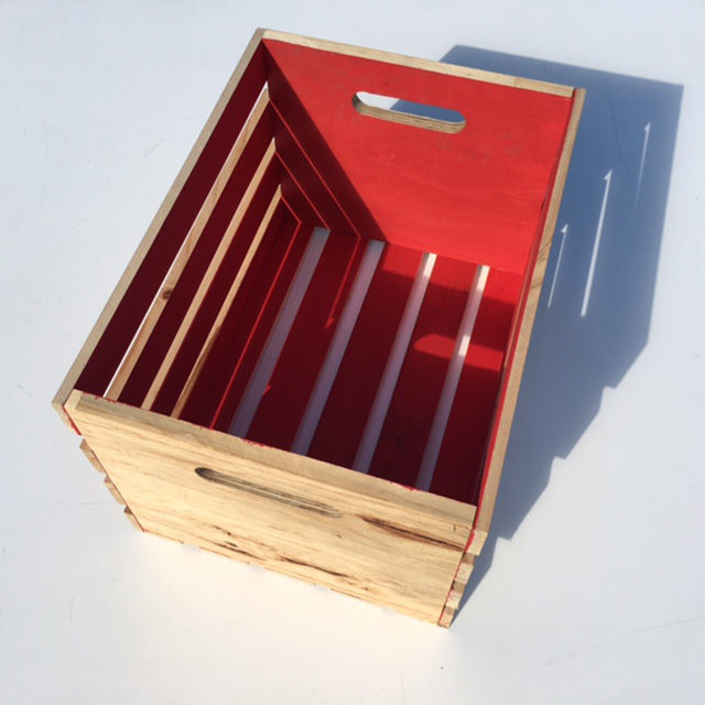 CRATE, Slatted - Red (Medium 36x48x38cm H)